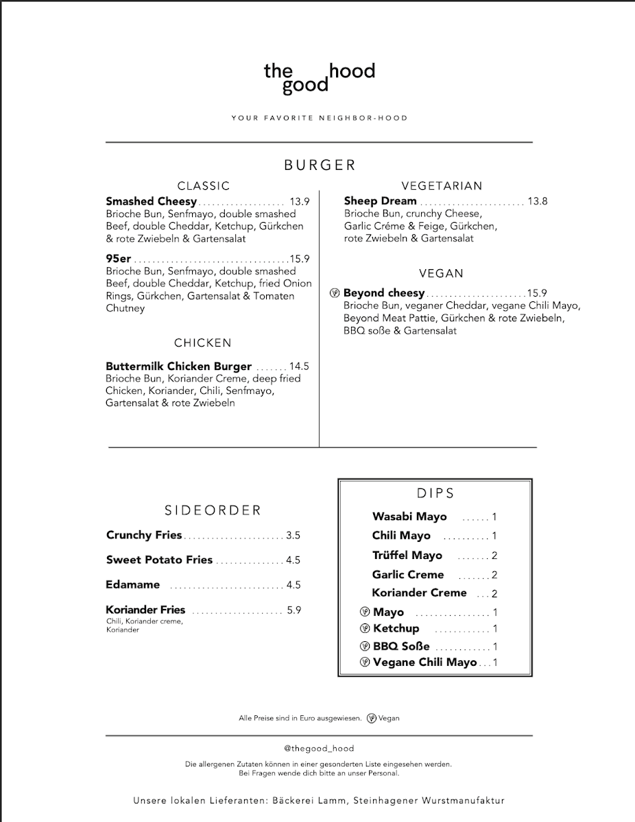 Menu The Good Hood - Bielefeld-1